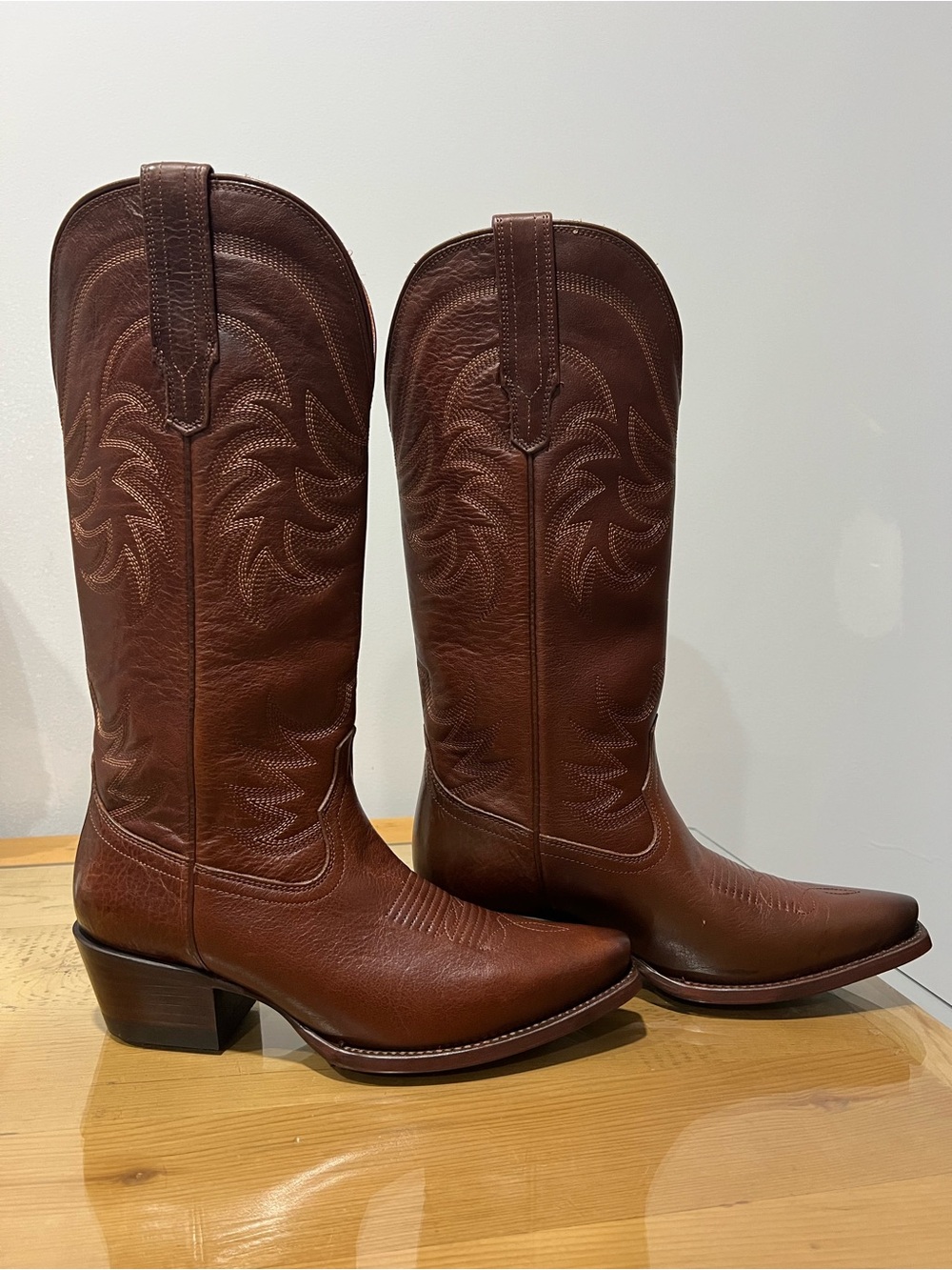 Tecovas Annie Sequoia Embroidered Western Heeled Boots Brown US 7